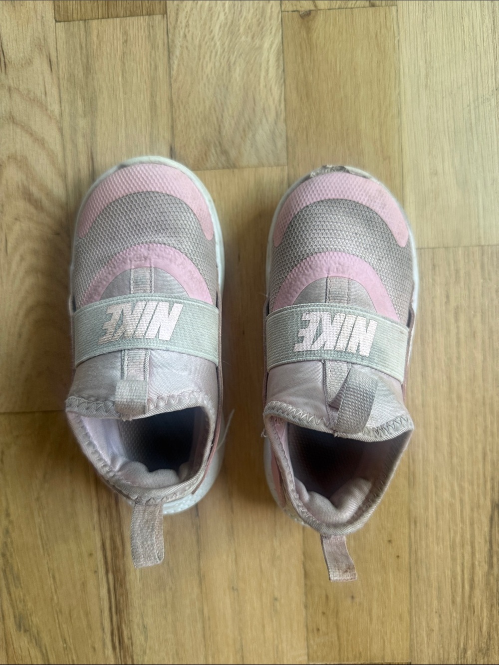 Nike Kids Pink and Gray Slip-On Athletic Sneakers
